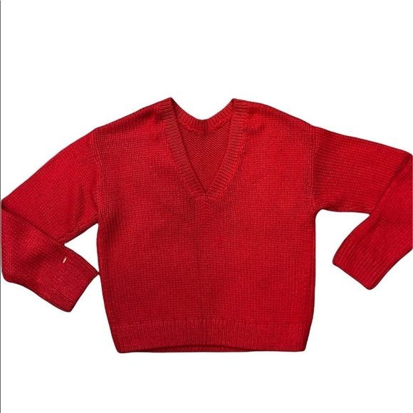 PINK Victoria’s Secret Red Deep V-back Sweater - Picture 6 of 8